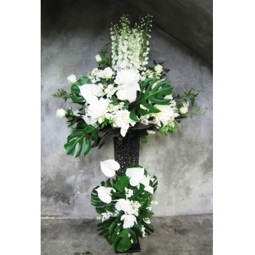 お祝用スタンド花（白）２段ＳＴＷ004 900186